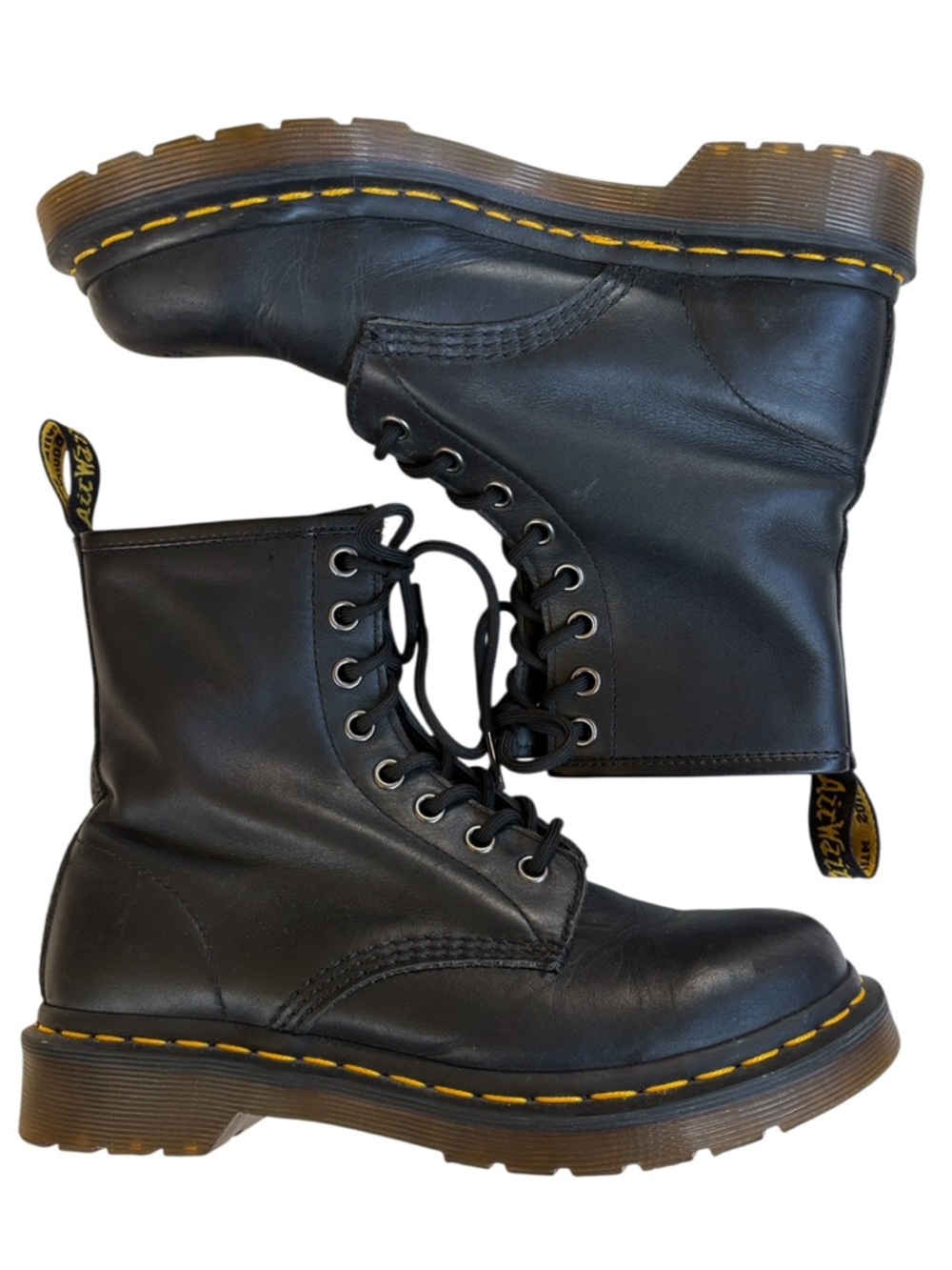 Dr. Martens Leather 1460 8 Eye Boots Black Size 6